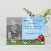Boerderij Animal Custom Foto Verjaardagsuitnodigin Kaart (Staand voorkant)