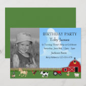 Boerderij Animal Custom Foto Verjaardagsuitnodigin Kaart (Voorkant / Achterkant)