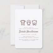 Boerderij Animal Doodles Baby shower Invitation Kaart (Voorkant)