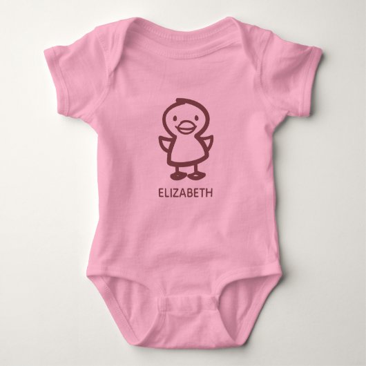 Boerderij Animal Doodles Duck Name Romper (Voorkant)