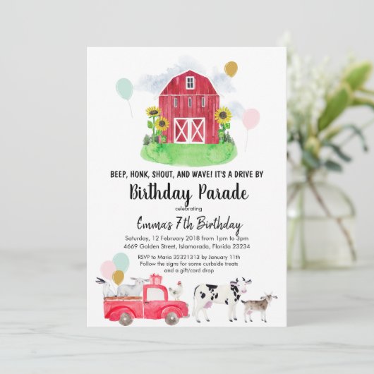 Boerderij Animal Drive beroemd gemaakt door Birthd Kaart (Staand voorkant)