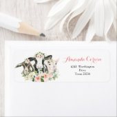 Boerderij Animal Floral Girl Adres Etiket (Insitu)