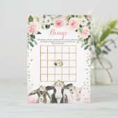 Boerderij Animal Floral Girl Bingo Game Kaart (Staand voorkant)