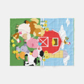 Boerderij Animal Gingham Flannel Blanket Fleece Deken (Voorkant (Horizontaal))