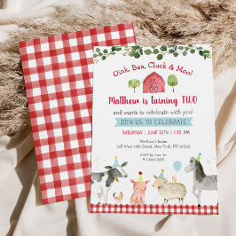 Boerderij Animal Greenery Barnyard 2e verjaardag Kaart