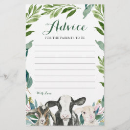 Boerderij Animal Greenery Boy Baby shower Advice C