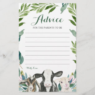 Boerderij Animal Greenery Boy Baby shower Advice C