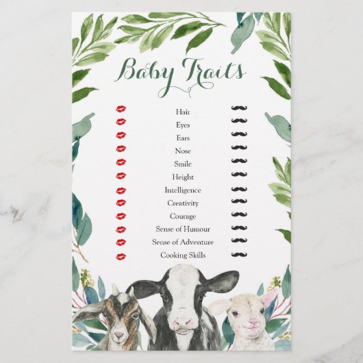 Boerderij Animal Greenery Boy Baby shower Baby (Voorkant)