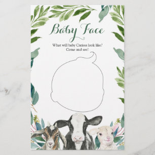 Boerderij Animal Greenery Boy Baby shower Baby Fac