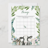 Boerderij Animal Greenery Boy Baby shower Bingo Ga Kaart (Voorkant)