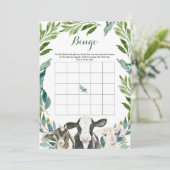 Boerderij Animal Greenery Boy Baby shower Bingo Ga Kaart (Staand voorkant)