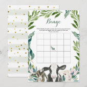 Boerderij Animal Greenery Boy Baby shower Bingo Ga Kaart (Voorkant / Achterkant)