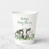 Boerderij Animal Greenery Boy Baby shower Cups Papieren Bekers (Achterkant)