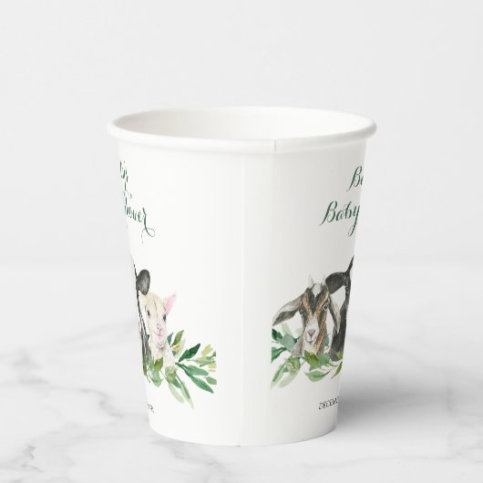 Boerderij Animal Greenery Boy Baby shower Cups Papieren Bekers (Rechts)