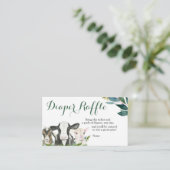 Boerderij Animal Greenery Boy Baby shower Diaper R Informatiekaartje (Staand voorkant)