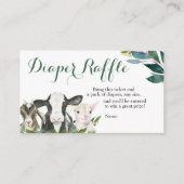 Boerderij Animal Greenery Boy Baby shower Diaper R Informatiekaartje (Voorkant)