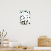 Boerderij Animal Greenery Boy Baby shower Guest Bo Poster (Keuken)
