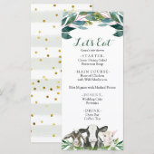Boerderij Animal Greenery Boy Baby shower Menu (Voorkant / Achterkant)