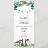 Boerderij Animal Greenery Boy Baby shower Menu (Voorkant)