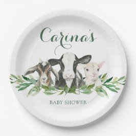 Boerderij Animal Greenery Boy Baby shower Paper Bo Papieren Bordje