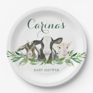 Boerderij Animal Greenery Boy Baby shower Paper Bo Papieren Bordje