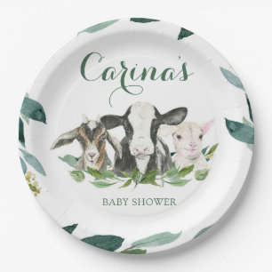 Boerderij Animal Greenery Boy Baby shower Paper Bo Papieren Bordje