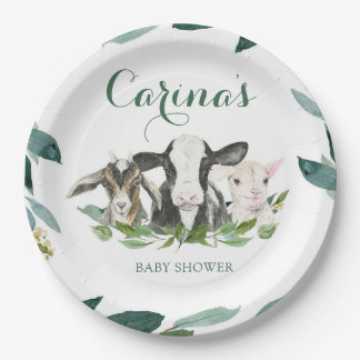 Boerderij Animal Greenery Boy Baby shower Paper Bo Papieren Bordje