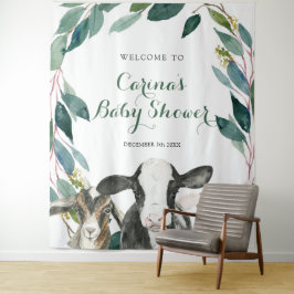 Boerderij Animal Greenery Boy Baby shower Sign Tap Wandkleed