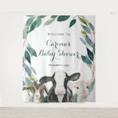 Boerderij Animal Greenery Boy Baby shower Sign Tap Wandkleed (Voorkant)