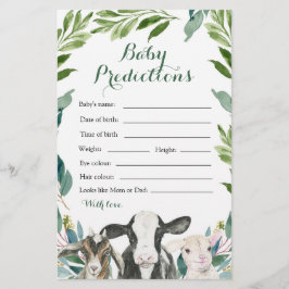 Boerderij Animal Greenery Boy Baby voorspellingen