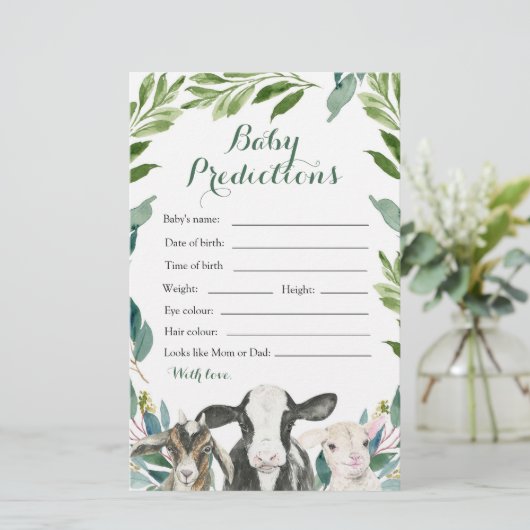 Boerderij Animal Greenery Boy Baby voorspellingen (Staand voorkant)