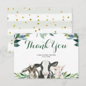 Boerderij Animal Greenery Boy Dank je wel Bedankkaart (Voorkant / Achterkant)