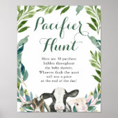 Boerderij Animal Greenery Boy Pacifier Hunt Poster (Voorkant)