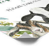Boerderij Animal Greenery Boy Party Favors Sign Poster (Hoek)