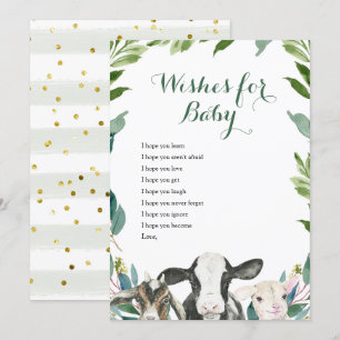Boerderij Animal Greenery Boy Wwish for Baby Card Kaart