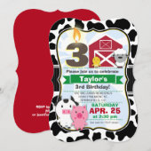 Boerderij Animal Kids Verjaardagsfeestje Kaart (Voorkant / Achterkant)