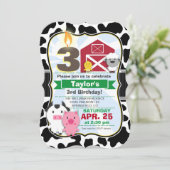 Boerderij Animal Kids Verjaardagsfeestje Kaart (Staand voorkant)