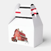 Boerderij Animal Red Barn Tractor 1st. verjaardags Bedankdoosjes (Achterkant)