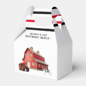 Boerderij Animal Red Barn Tractor 1st. verjaardags Bedankdoosjes (Voorkant Zijde)