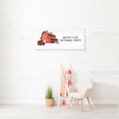 Boerderij Animal Red Barn Tractor 1st. verjaardags Spandoek (Insitu)
