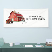 Boerderij Animal Red Barn Tractor 1st. verjaardags Spandoek (Beurs)