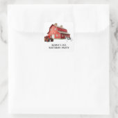 Boerderij Animal Red Barn Tractor 1st. verjaardags Vierkante Sticker (Tas)