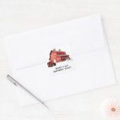 Boerderij Animal Red Barn Tractor 1st. verjaardags Vierkante Sticker (Envelop)