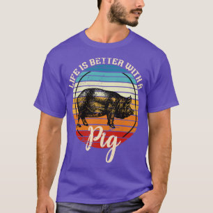 Boerderij Animal Retro Pig T-shirt