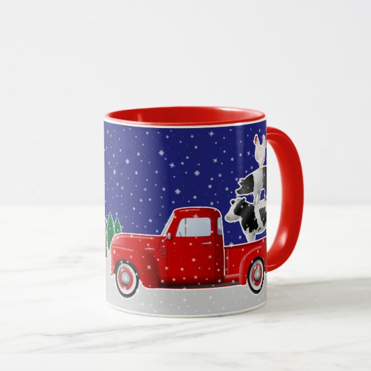 Boerderij Animal Stack in Little Red Truck Mok (Voorkant rechts)