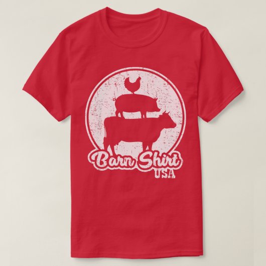 Boerderij Animal Stack Wit Verdrietig T-shirt (Design voorkant)