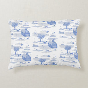 Boerderij Animal Toile Accent Pillow (blauw) Kussen