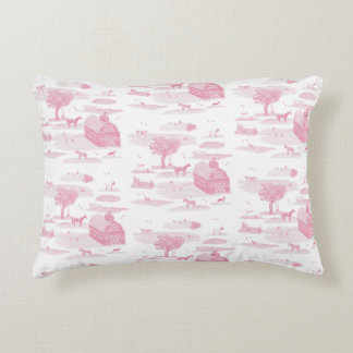 Boerderij Animal Toile Accent Pillow (Roze) Accent Kussen