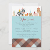 Boerderij Animal Verjaardag Uitnodiging - Jongensk (Voorkant)