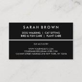 Boerderij Animal Veterinary Black Visitekaartje (Achterkant)